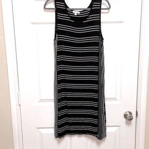 MAX STUDIO SLEEVELESS BLACK & WHITE STRIPED DRESS SIZE LARGE
